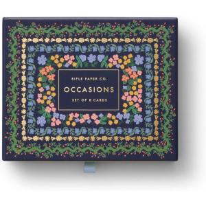 RIFLE PAPER CO. Birthday Candles Keepsake Card Boxed Set of 8, 4.25″ L x 5.5″ W Blank Interior Lets Your Thoughtful Handwritten Note Take Center Stage, Artisanally Crafted in the USA(Wildwood)