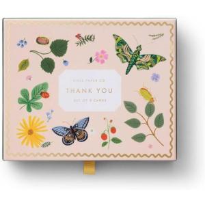 RIFLE PAPER CO. Birthday Candles Keepsake Card Boxed Set of 8, 4.25″ L x 5.5″ W Blank Interior Lets Your Thoughtful Handwritten Note Take Center Stage, Artisanally Crafted in the USA(Curio)