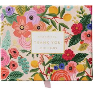 RIFLE PAPER CO. Birthday Candles Keepsake Card Boxed Set of 8, 4.25″ L x 5.5″ W Blank Interior Lets Your Thoughtful Handwritten Note Take Center Stage, Artisanally Crafted in the USA(Garden Party)