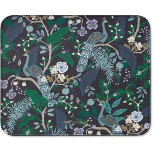 RIFLE PAPER CO. Bookshelf Patterned Mouse Pad | Add a Touch of Charm to Your Workspace | Smooth Polyurethane Finish Allows Mouse to Glide, with Non-Slip Rubber Backing, Bookshelf(Peacock)