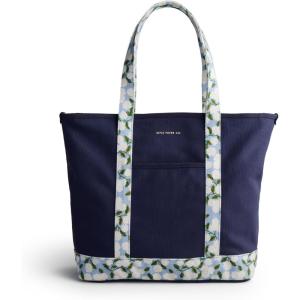 RIFLE PAPER CO. Canvas Carry All for Beach, Gym, Travel and More, Shoulder Bag for Women, 10″ Handle Drop Length(Hydrangea)