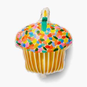 RIFLE PAPER CO. Cupcake Foil Balloon, Colorful Cupcake Design, Perfect for Birthday Parties, Celebrations, and Special Occasions, Durable and Fun decor to Add a Festive Touch to Your Party or Event