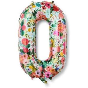 RIFLE PAPER CO. Garden Party Full Color Mylar Numbered Balloon (40″ L, Decoration for Events, Celebrations, Holidays and Parties, Stylish Pattern), #7(#0)