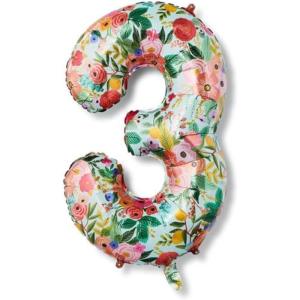 RIFLE PAPER CO. Garden Party Full Color Mylar Numbered Balloon (40″ L, Decoration for Events, Celebrations, Holidays and Parties, Stylish Pattern), #7(#3)