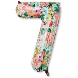 RIFLE PAPER CO. Garden Party Full Color Mylar Numbered Balloon (40″ L, Decoration for Events, Celebrations, Holidays and Parties, Stylish Pattern), #7(#7)