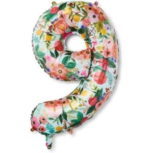 RIFLE PAPER CO. Garden Party Full Color Mylar Numbered Balloon (40″ L, Decoration for Events, Celebrations, Holidays and Parties, Stylish Pattern), #7(#9)