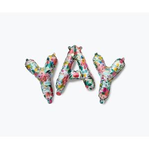 RIFLE PAPER CO. Garden Party “Yay” Foil Balloon, Vibrant Floral Design with Playful Typography, Perfect for Parties and Celebrations, Fun and Stylish decor to Add a Festive Touch to Any Event
