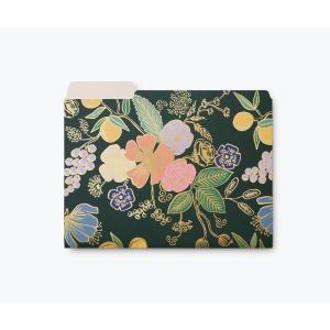 RIFLE PAPER CO. Hydrangea Assorted File Folder Set, Stay Organized with Our Stylish, Sturdy and Colorful File Folders, Set of 6 Including 2 of Each Design and 12 Handy Adhesive Labels(Colette)