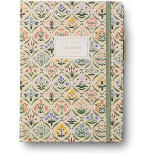 RIFLE PAPER CO. Journal with Pen | Hardcover Journal with Foil Accents, (144 Pages, Elastic Band Closure, Pocket for Extra Storage), Patterned in Floral Hydrangea(Estee)