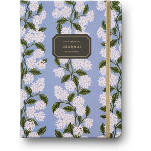 RIFLE PAPER CO. Journal with Pen | Hardcover Journal with Foil Accents, (144 Pages, Elastic Band Closure, Pocket for Extra Storage), Patterned in Floral Hydrangea(Hydrangea)