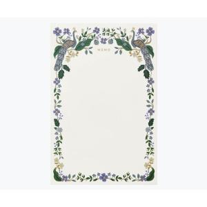 RIFLE PAPER CO. Large Memo Notepad 65 Tear-Off Pages, Manage Important Tasks, Jot Down a To-Do List, or Leave a Sweet Message with our Illustrated Notepads (9″ L x 6″ W), Aster(Peacock)