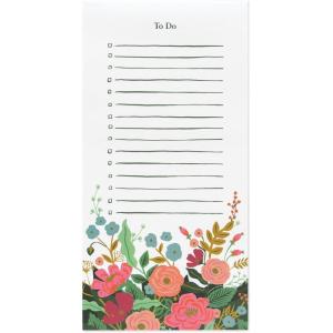 RIFLE PAPER CO. Market Pad | 65 Tear-Off Pages, Features an Attachable Magnet, Warm White Paper Text, Unique Hand-Painted Design (8.5″ L x 4.25″ W), Floral Vines