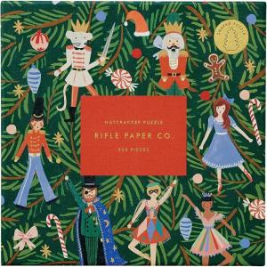 RIFLE PAPER CO. Nutcracker Illustrated Jigsaw Puzzle, 500 Pieces, Full Color, Finished Puzzle Size 21″ L x 15″ W, Paper Wrapped Gift Box with Gold Foil Accents, Enjoy Holiday Cheer(Nutcracker)
