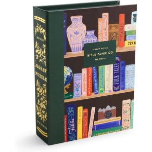 RIFLE PAPER CO. Nutcracker Illustrated Jigsaw Puzzle, 500 Pieces, Full Color, Finished Puzzle Size 21″ L x 15″ W, Paper Wrapped Gift Box with Gold Foil Accents, Enjoy Holiday Cheer(Bookshelf)