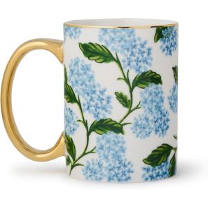 RIFLE PAPER CO. Porcelain Mug | For Everyday Use and Gatherings with Unique Designs, for Friends and Family Anytime of the Year, Coffee Tea Enthusiasts and More, Hydrangea
