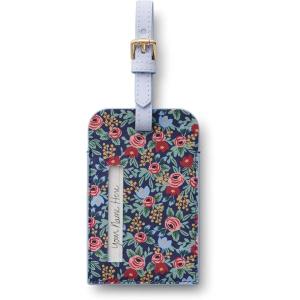 RIFLE PAPER CO. Rosa Luggage Tag for Suitcase and Luggage, Travel Must Have Accessory for Women, Bag Tags Printed in Full Color with Foil Stamped Logo, 4.33″ L × 2.75″ W