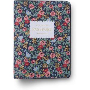 RIFLE PAPER CO. Rosa Passport Holder, Travel Essentials for Women, Card and Passport Anti Theft Wallet, Sized to Fit All Standard Passports, 5.5″ L x 4.25″ W (Closed)