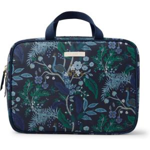 RIFLE PAPER CO. Travel Toiletry and Cosmetic Case | Multi Pocket Makeup Organizer Bag, Zipper Closure, Removable Clear Pouch, Lay Flat Design | Peacock Pattern(Peacock)