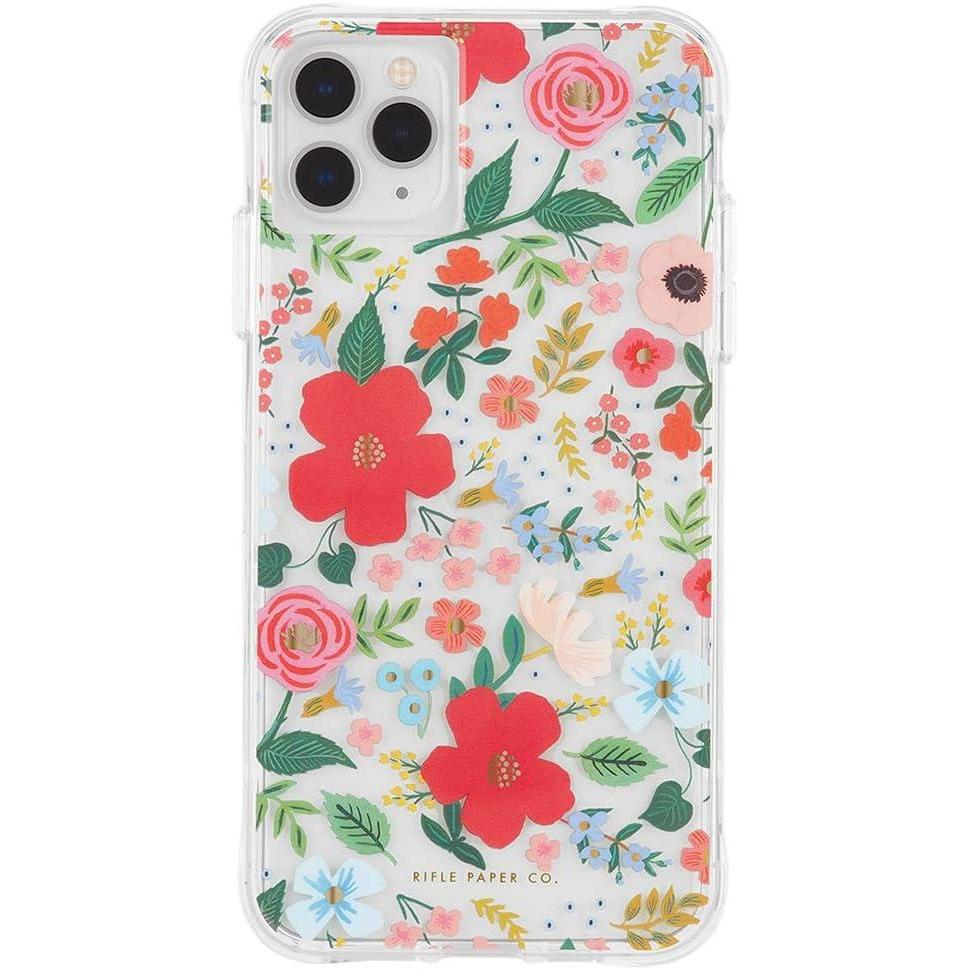 imageRIFLE PAPER CO Case for iPhone 11 Pro  Floral Design  Gold Foil Accents  58 inch  Clear Wild Rose