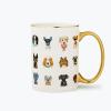 RIFLE PAPER CO. Dog Days Canvas Tote Bag and Hot Dogs Porcelain Mug Bundle