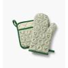 RIFLE PAPER CO. Oven Mitt, 100% Cotton Heat Resistant Oven Glove Pot Holders, Protects from Temperatures Up to 450 Degrees Fahrenheit, Diamond Quilted 12″ L X 7″ W, Artichoke
