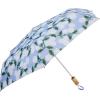 RIFLE PAPER CO. Umbrella | Matching Storage Sleeve, Portable Fold Up Size, Auto Open and Close, Wooden Handle, 43″ Open Diameter, Printed in Full Color (11⅛” Closed Length), Hydrangea
