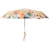 RIFLE PAPER CO. Umbrella | Matching Storage Sleeve, Portable Fold Up Size, Auto Open and Close, Wooden Handle, 43″ Open Diameter, Printed in Full Color (11⅛” Closed Length), Marguerite
