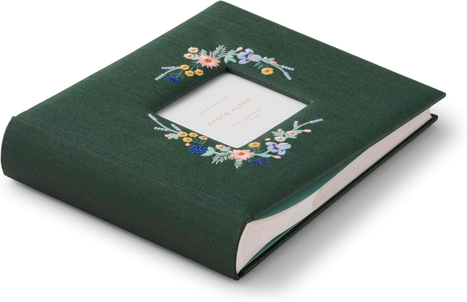 imageRIFLE PAPER CO Wildwood Embroidered Heirloom Photo Album  Picture Book For Special Photos Photograph Organizer for Wedding and Baby Images  Family Memory Keepsake Gift