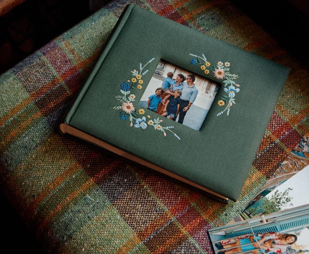imageRIFLE PAPER CO Wildwood Embroidered Heirloom Photo Album  Picture Book For Special Photos Photograph Organizer for Wedding and Baby Images  Family Memory Keepsake Gift
