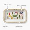 RIFLE PAPER CO. Curio Large Catchall Tray – Porcelain Storage Tray, Colored Illustrations and Metallic Gold Accents, 10″ L x 6″ W x 1″ H, Perfect for Trinkets, Keys, Mail, and Jewelry(Curio)