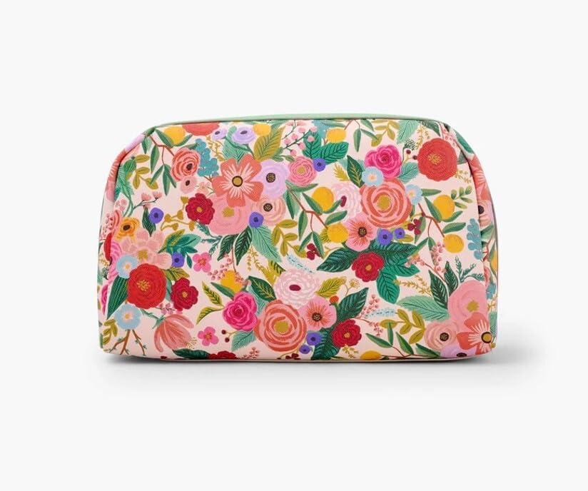 imageRIFLE PAPER CO Garden Party Large Cosmetic Pouch for Storing Small Accessories Includes Gold Zipper Printed in Full Color with Stylized Pattern and Foil Stamped LogoGarden Party