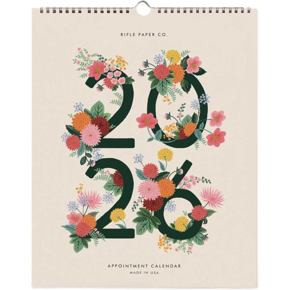 imageRIFLE PAPER CO Appointment Calendar Dated for the Months of January  December 2026 Space for Everyday and Monthly Notes Remember Birthdays amp Anniversaries 15 L x 12 W Dahlia