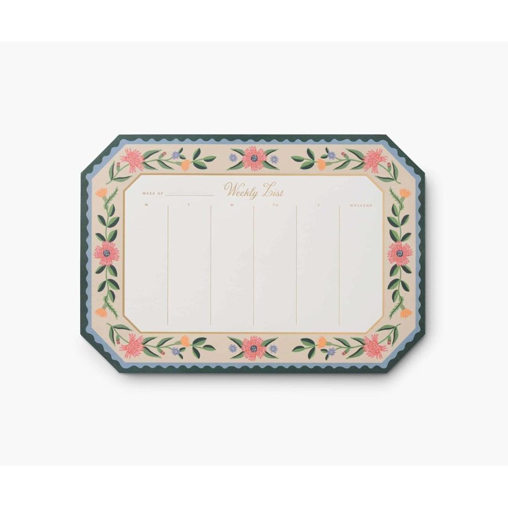 imageRIFLE PAPER CO Weekly Desk Pad 52 TearOff Pages 975 L x 675 W Doubles as a Mouse Pad Helps You Map Out Your Week for a Whole Year Printed in Full Color Aster