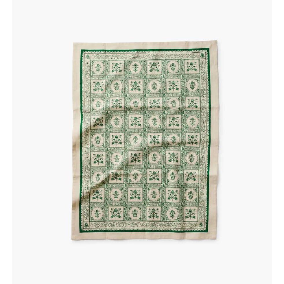 imageRIFLE PAPER CO Artichoke Tea Towel Stylish Cotton Towel for Drying or Display 28 L x 21 W Perfect Addition for Kitchens to Increase Culinary Style Machine Washable
