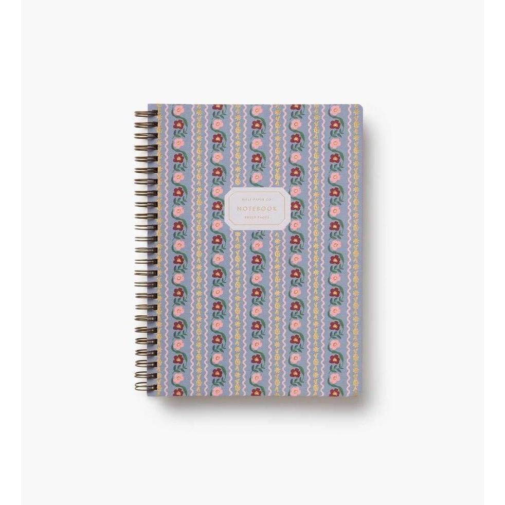 imageRIFLE PAPER CO Dahlia Spiral Notebook Full Color Illustrated Softcover with Gold Foil Accents 150 Ruled Perforated Pages 625 W x 85 L Pocket Folders for StorageDelphine