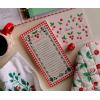 RIFLE PAPER CO. Market Pad 65 Tear-Off Sheets, 8.5″ L x 4.25″ W, Features an Attachable Magnet, Warm White Paper Text, Unique Hand-Painted Design, Cherry Farm