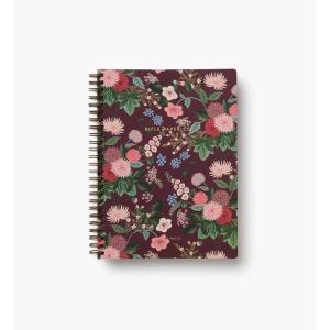 RIFLE PAPER CO. Dahlia Spiral Notebook, Full Color Illustrated Softcover with Gold Foil Accents, 150 Ruled Perforated Pages, 6.25″ W x 8.5″ L, Pocket Folders for Storage(Dahlia)