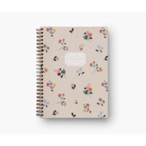 RIFLE PAPER CO. Dahlia Spiral Notebook, Full Color Illustrated Softcover with Gold Foil Accents, 150 Ruled Perforated Pages, 6.25″ W x 8.5″ L, Pocket Folders for Storage(Ditsy Dahlia)