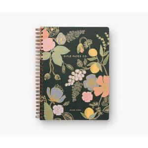 RIFLE PAPER CO. Dahlia Spiral Notebook, Full Color Illustrated Softcover with Gold Foil Accents, 150 Ruled Perforated Pages, 6.25″ W x 8.5″ L, Pocket Folders for Storage(Colette)