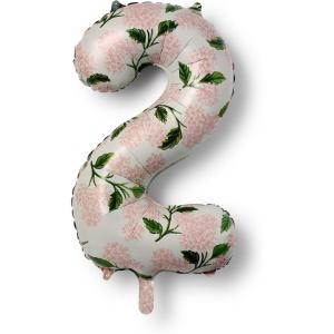 RIFLE PAPER CO. Pink Hydrangea Mylar Numbered Balloon, Elegant Floral Pattern, Full Color Print (40″ L, Decor for Celebrations, Holidays, and Parties), #5(#2)