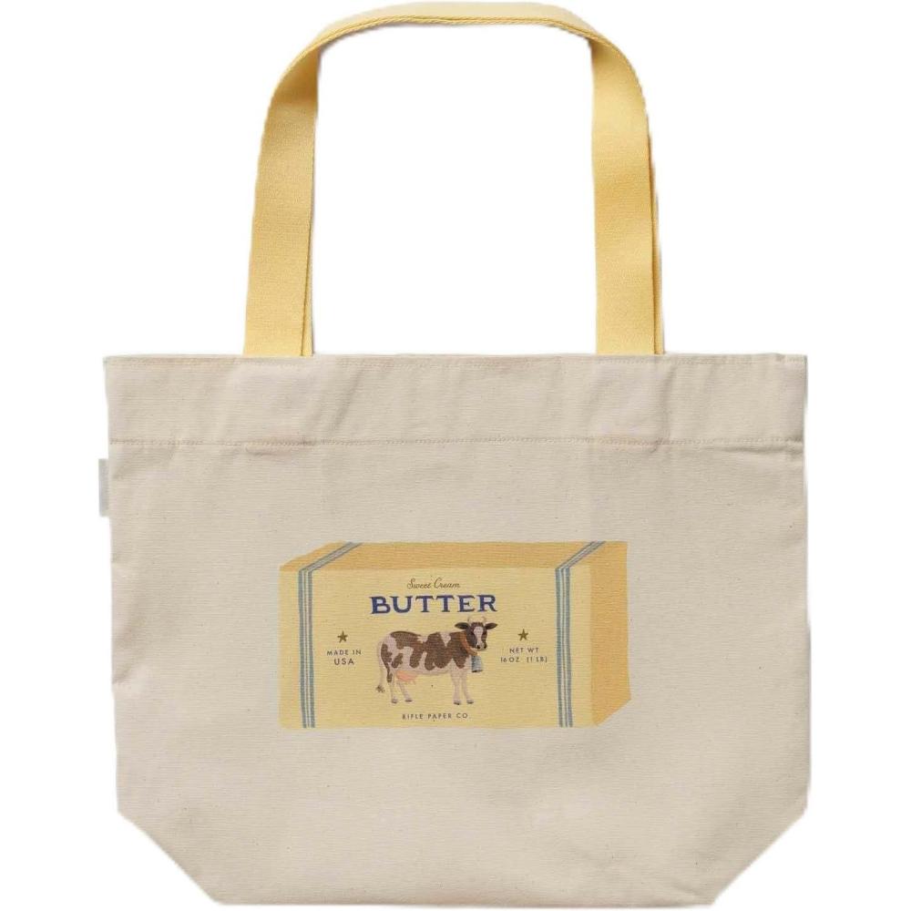 imageRIFLE PAPER CO Butter Collection East West Canvas Tote Bag for Life on the Go Womens Active Lifestyle Essential Reusable Floral Shoulder Bag for Travel Work Gym and Daily Errands with Style