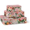 RIFLE PAPER CO. Dahlia Floral Print Travel Packing Cubes Small, Medium, Large + Laundry Bag, Essential 4-Piece Luggage Organizer Set for Effortless Packing, Suitcase Storage & Stylish Vacation Travel
