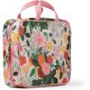 RIFLE PAPER CO. Dahlia Floral Print Large Travel Toiletry and Cosmetic Makeup Case Organizer Bag, Zipper Closure, Lay Flat Design, Pockets for Storage, Removable Clear Pouch