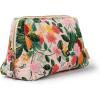 RIFLE PAPER CO. Dahlia Floral Quilted Makeup Bag, Large Cosmetic Pouch for Organizing Small Accessories, Printed in Full Color with Stylized Pattern and Foil Stamped Logo (4.25″ W x 10″ L x 7″ H)