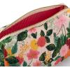 RIFLE PAPER CO. Dahlia Floral Quilted Makeup Bag, Large Cosmetic Pouch for Organizing Small Accessories, Printed in Full Color with Stylized Pattern and Foil Stamped Logo (4.25″ W x 10″ L x 7″ H)
