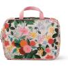 RIFLE PAPER CO. Dahlia Floral Print Large Travel Toiletry and Cosmetic Makeup Case Organizer Bag, Zipper Closure, Lay Flat Design, Pockets for Storage, Removable Clear Pouch