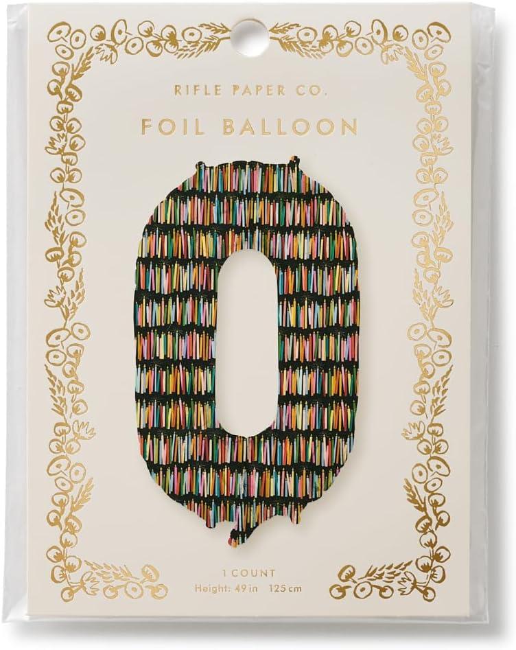 imageRIFLE PAPER CO Birthday Candles Mylar Numbered Balloon Birthday Candles Pattern Full Color Print 40 L Decor for Events Holidays and Parties 60
