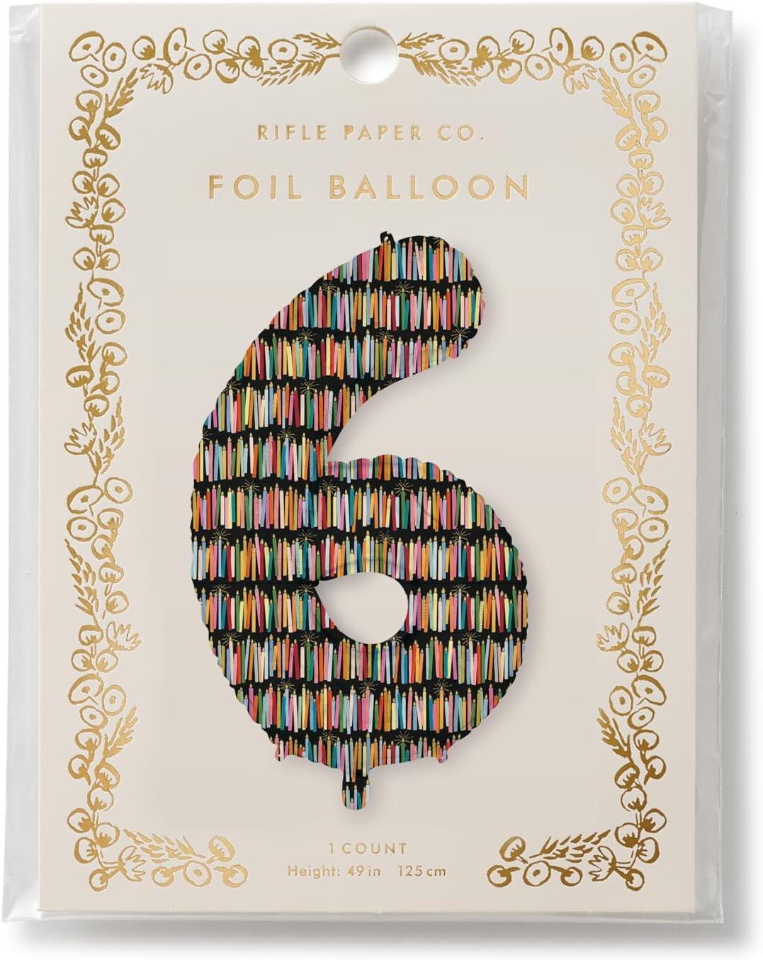 imageRIFLE PAPER CO Birthday Candles Mylar Numbered Balloon Birthday Candles Pattern Full Color Print 40 L Decor for Events Holidays and Parties 66