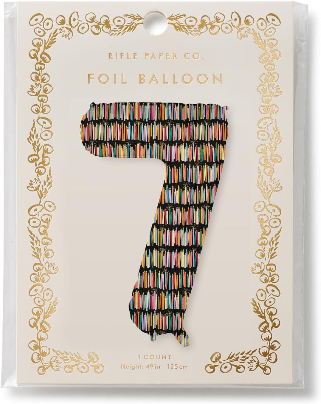 imageRIFLE PAPER CO Birthday Candles Mylar Numbered Balloon Birthday Candles Pattern Full Color Print 40 L Decor for Events Holidays and Parties 67