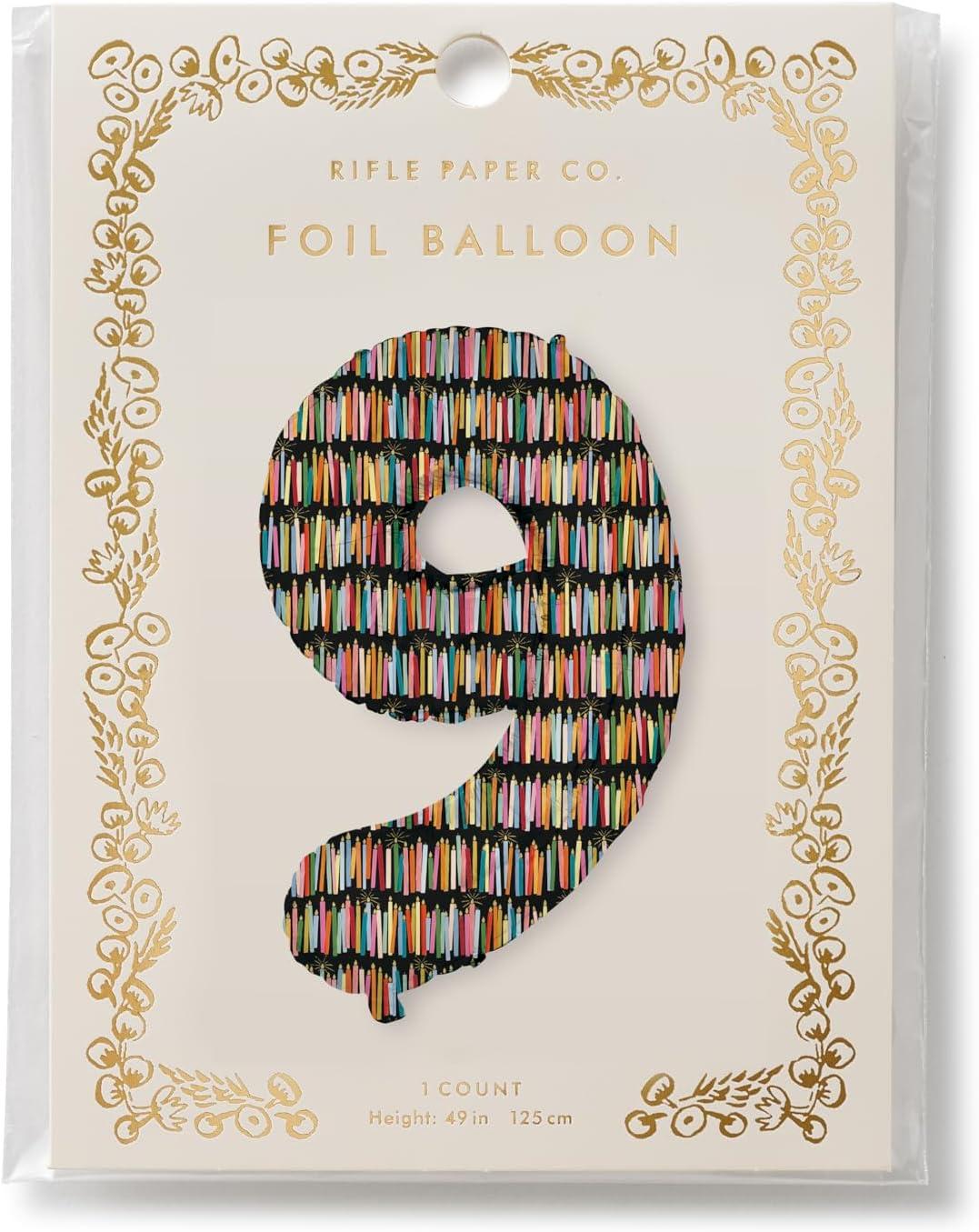 imageRIFLE PAPER CO Birthday Candles Mylar Numbered Balloon Birthday Candles Pattern Full Color Print 40 L Decor for Events Holidays and Parties 69